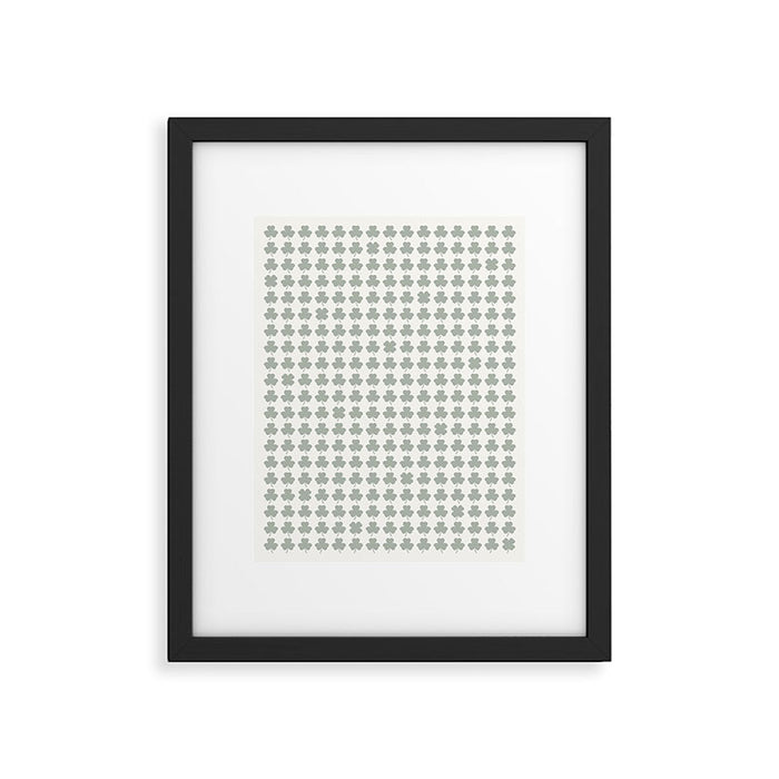 Clovers XXXIV Neutral Green Botanical Pattern Framed Art Print Gallery Image 1
