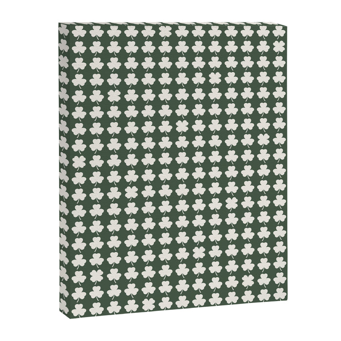 Clovers XXXIX Dark Green Botanical Pattern Canvas Print Gallery Image 1