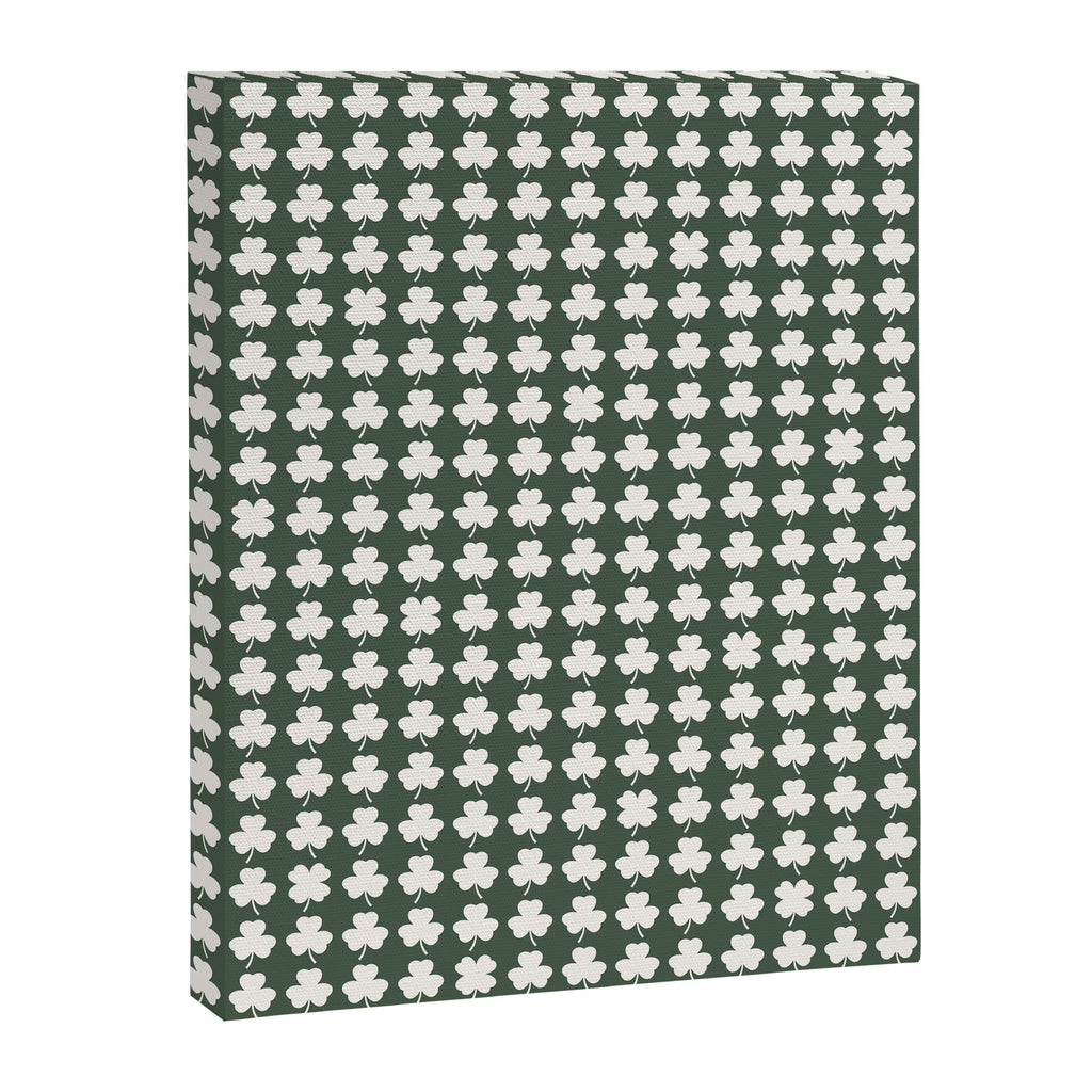 Clovers XXXIX Dark Green Botanical Pattern Canvas Print Gallery Image 8