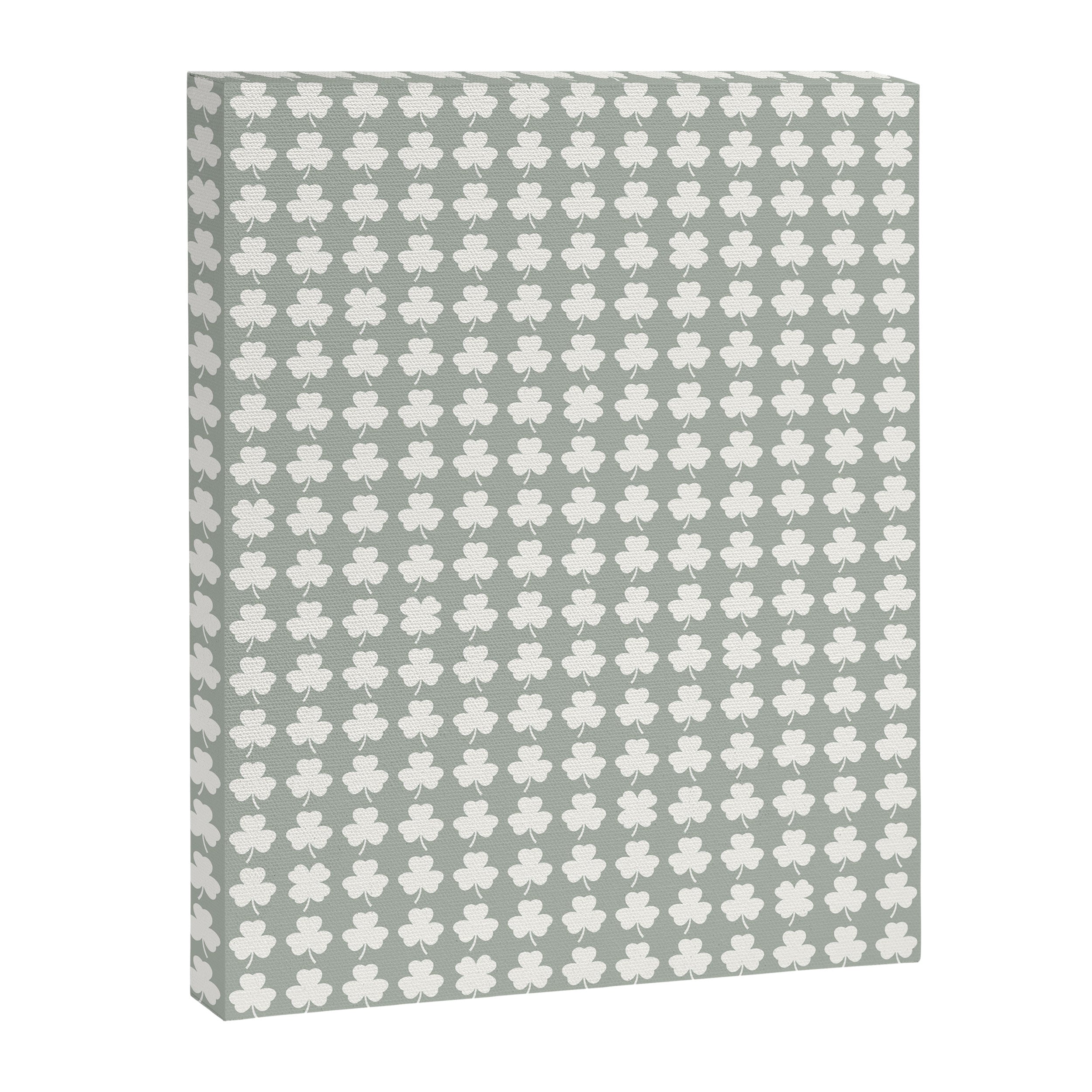Clovers XXXV Neutral Green Botanical Pattern Canvas Print Gallery Image 8