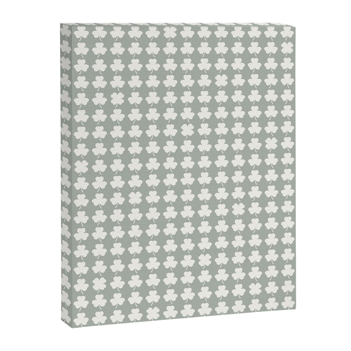 Clovers XXXV Neutral Green Botanical Pattern Canvas Print Gallery Image 1