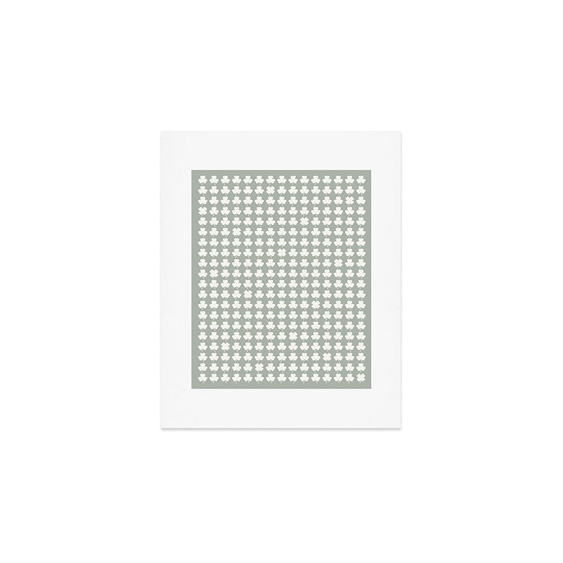 Clovers XXXV Neutral Green Botanical Pattern Art Print Gallery Image 1