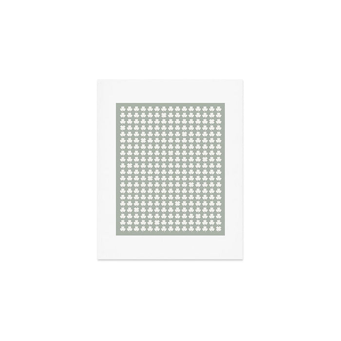 Clovers XXXV Neutral Green Botanical Pattern Art Print Gallery Image 1