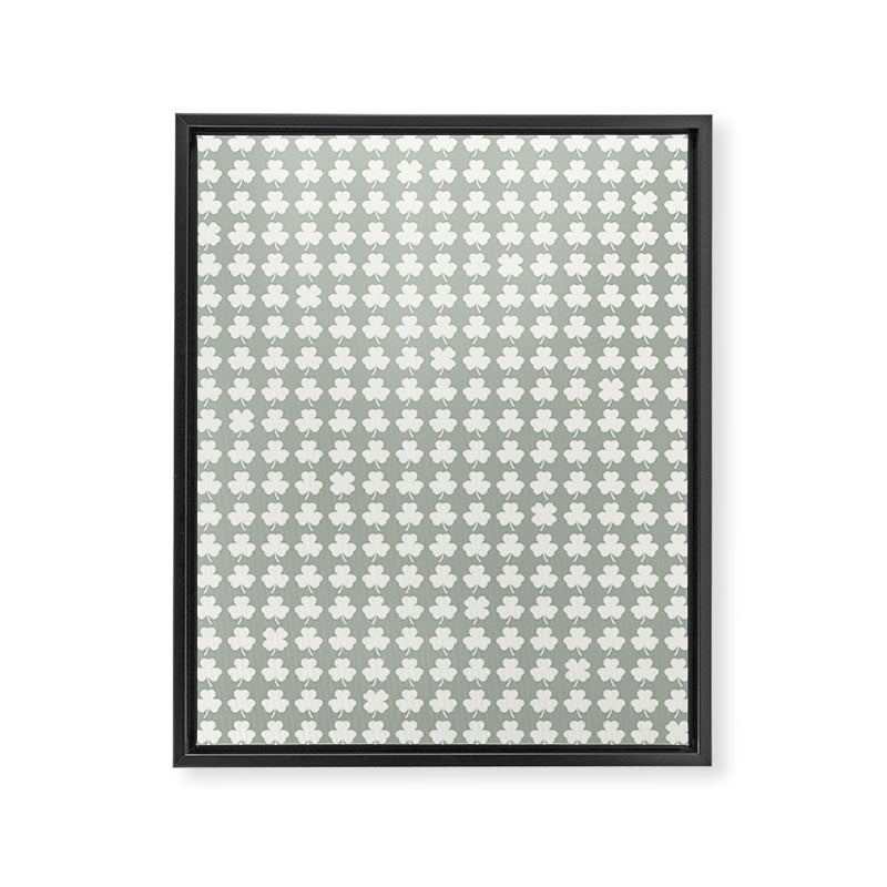 Clovers XXXV Neutral Green Botanical Pattern Framed Canvas Print Gallery Image 8
