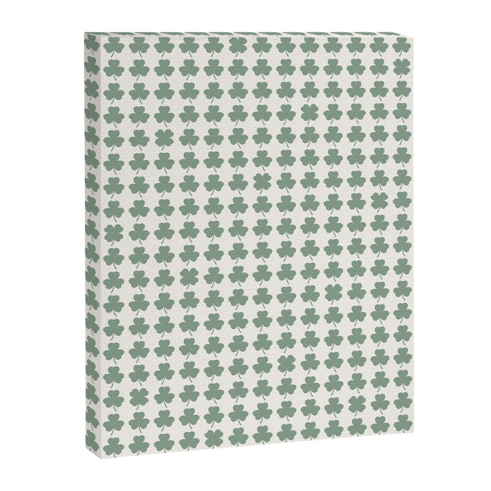 Clovers XXXVI Sage Green Botanical Pattern Canvas Print Gallery Image 1