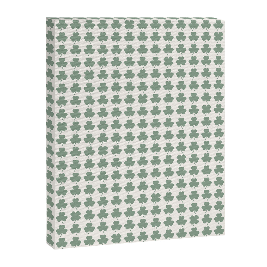 Clovers XXXVI Sage Green Botanical Pattern Canvas Print Gallery Image 8