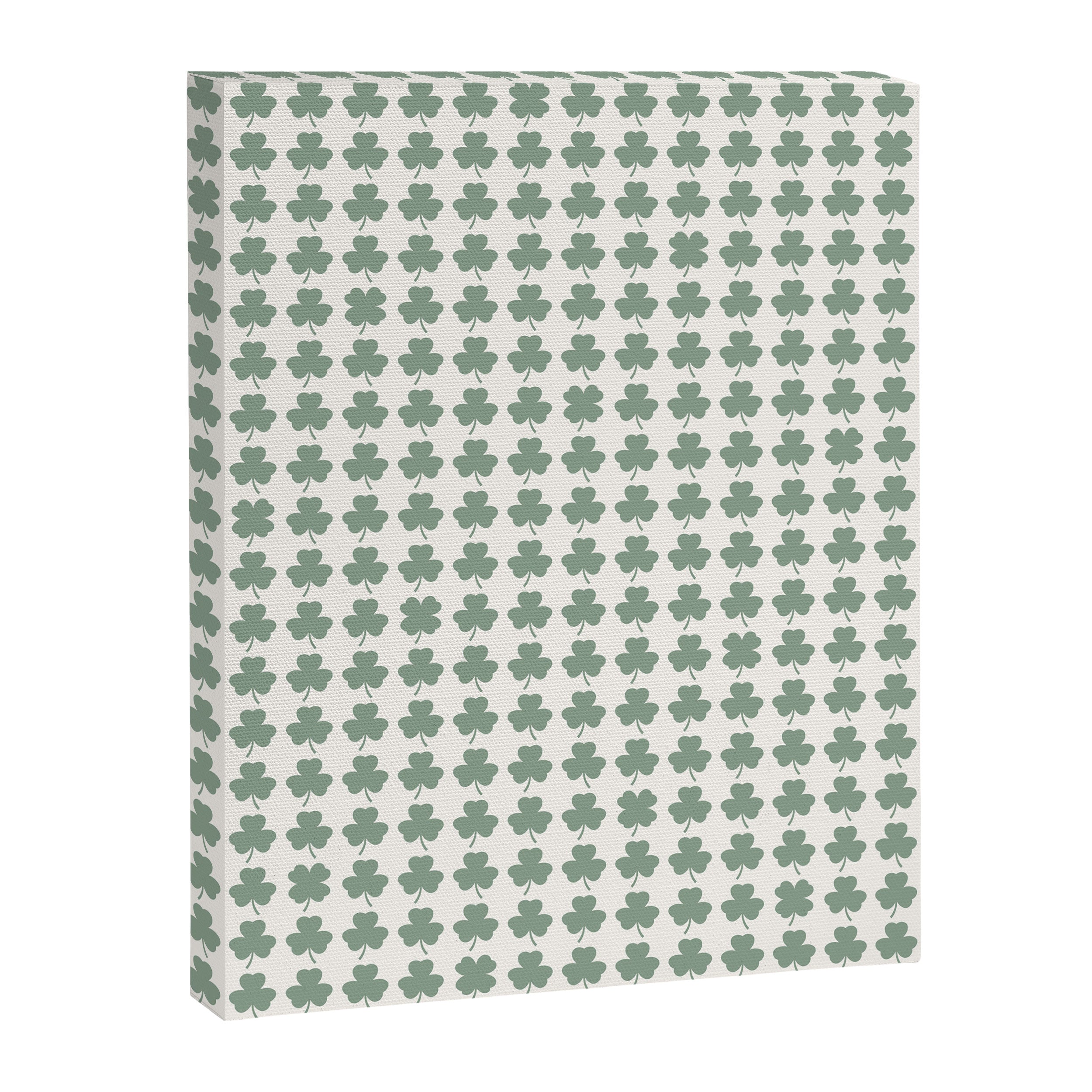 Clovers XXXVI Sage Green Botanical Pattern Canvas Print Gallery Image 8