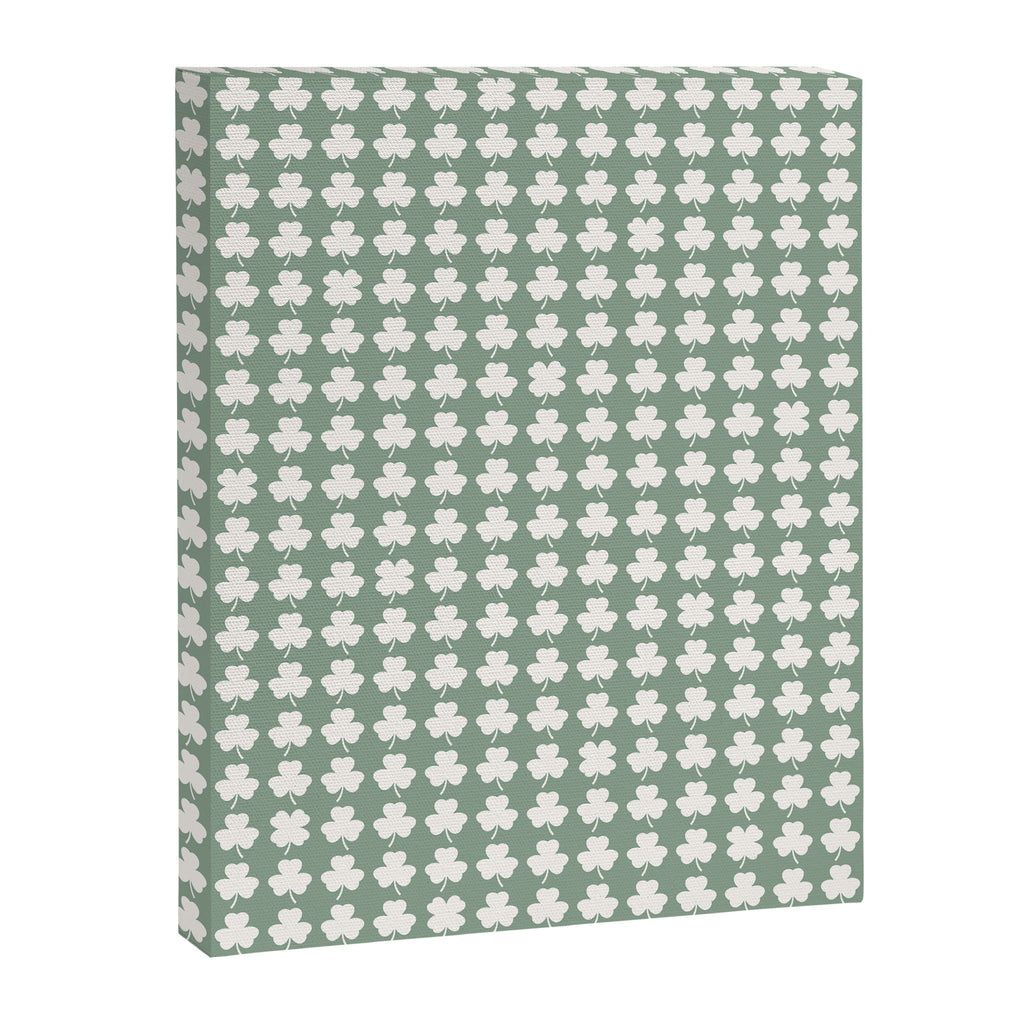 Clovers XXXVII Sage Green Botanical Pattern Canvas Print Gallery Image 8