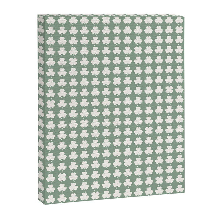 Clovers XXXVII Sage Green Botanical Pattern Canvas Print Gallery Image 1