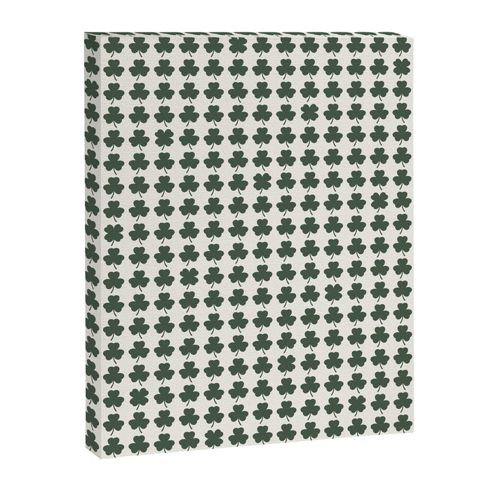 Clovers XXXVIII Dark Green Botanical Pattern Canvas Print Gallery Image 1