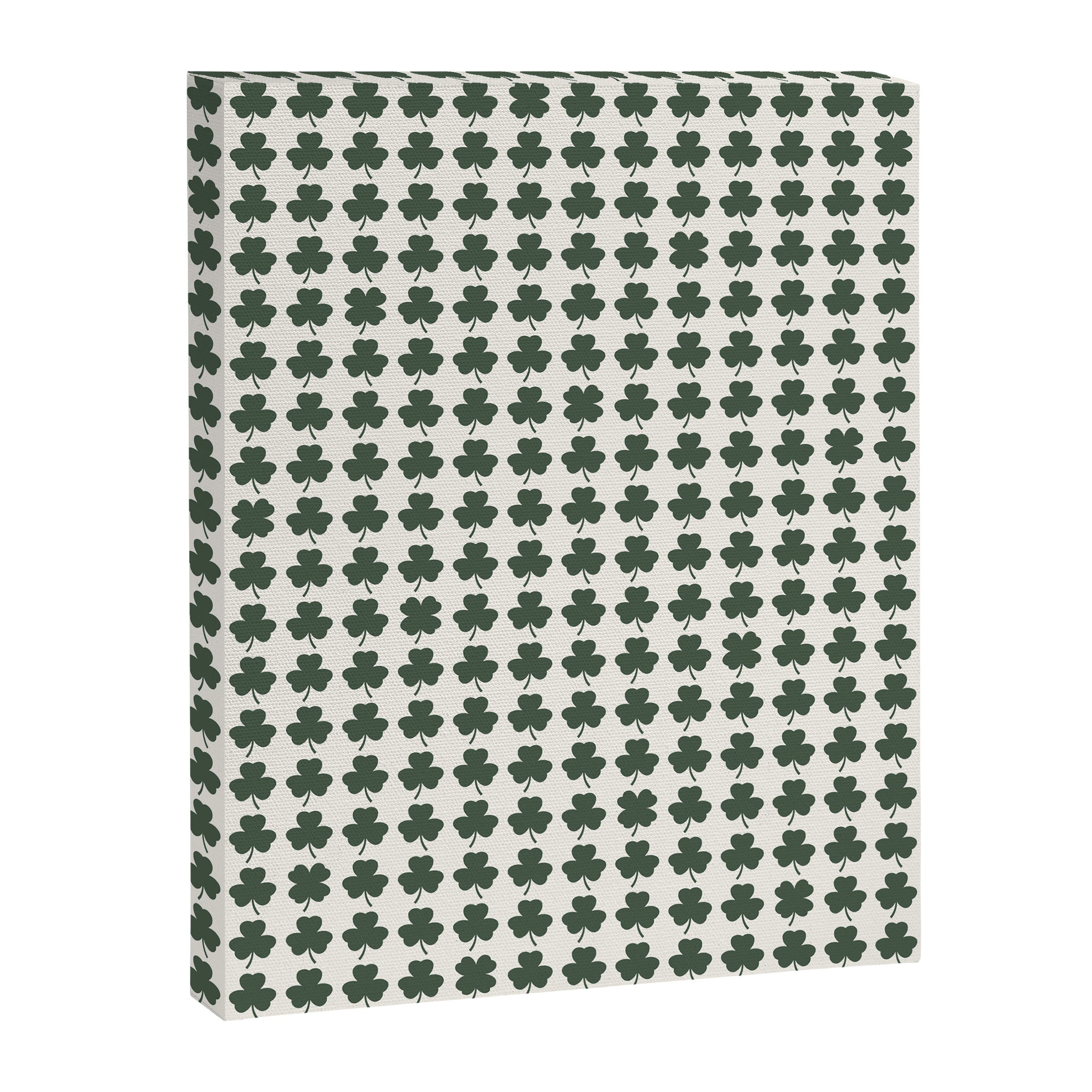 Clovers XXXVIII Dark Green Botanical Pattern Canvas Print Gallery Image 8