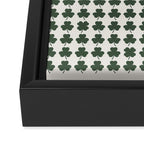 Clovers XXXVIII Dark Green Botanical Pattern Framed Canvas Print Gallery Image 3