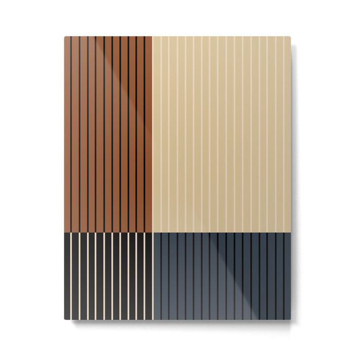Color Block Line Abstract I Boho Rustic Metal Print Gallery Image 1