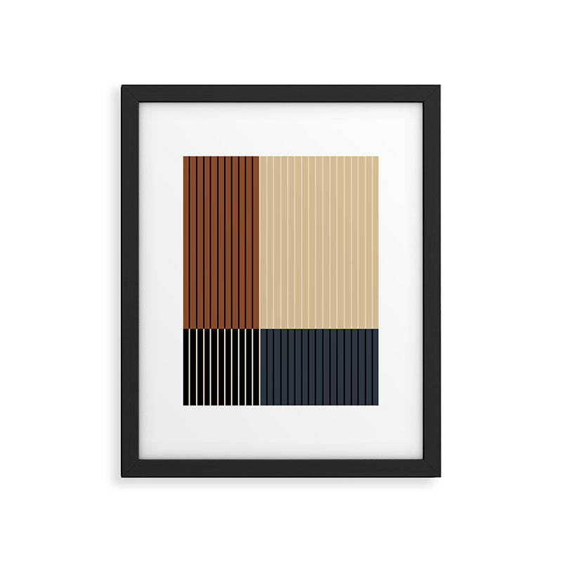 Color Block Line Abstract I Boho Rustic Framed Art Print Gallery Image 4