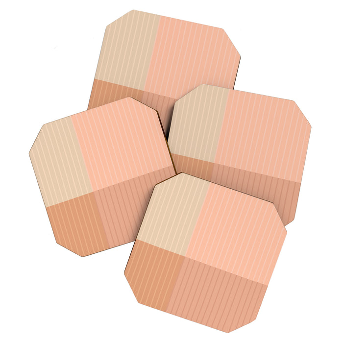 Color Block Line Abstract II Vintage Neutral Coaster Gallery Image 1