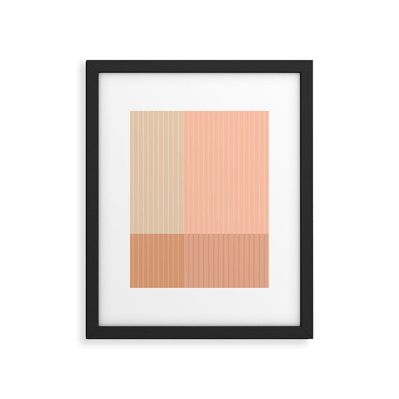 Color Block Line Abstract II Vintage Neutral Framed Art Print Gallery Image 6