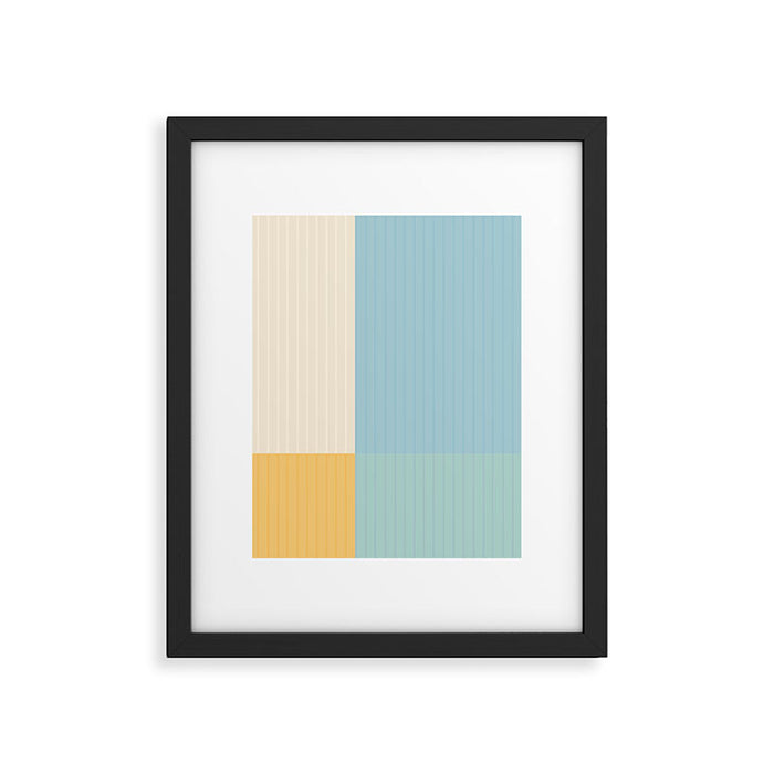 Color Block Line Abstract III Coastal Beachy Framed Art Print Gallery Image 1