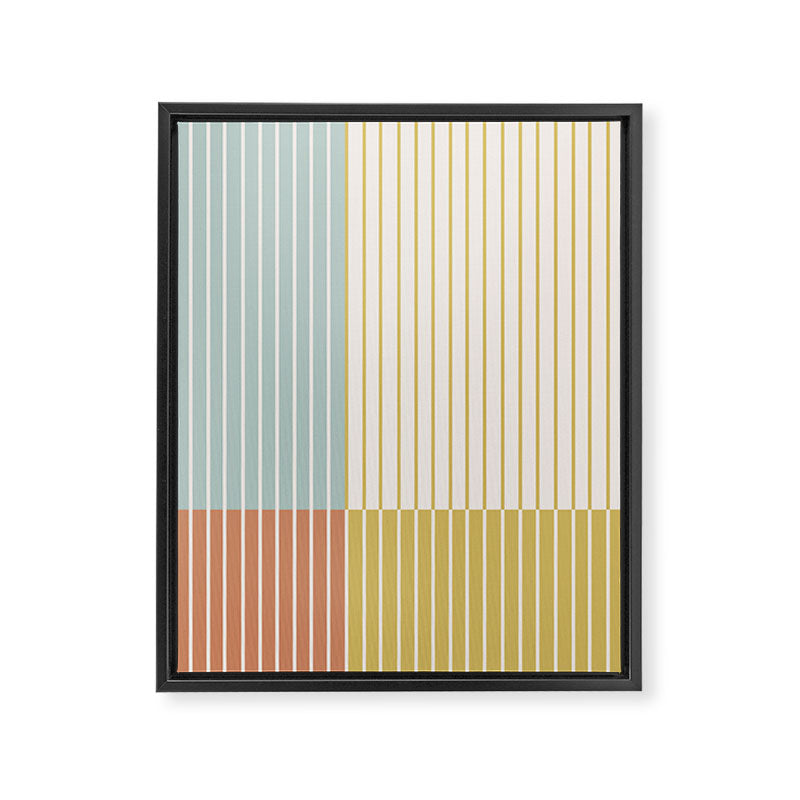 Color Block Line Abstract IX Coastal Beachy Framed Canvas Print Gallery Image 8