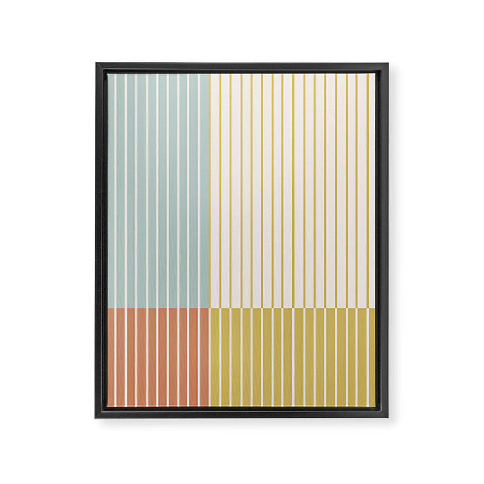 Color Block Line Abstract IX Coastal Beachy Framed Canvas Print Gallery Image 1