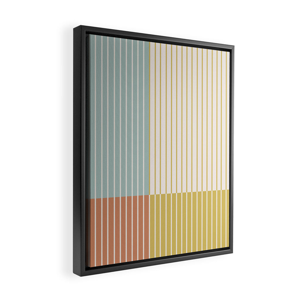 Color Block Line Abstract IX Coastal Beachy Framed Canvas Print Gallery Image 2