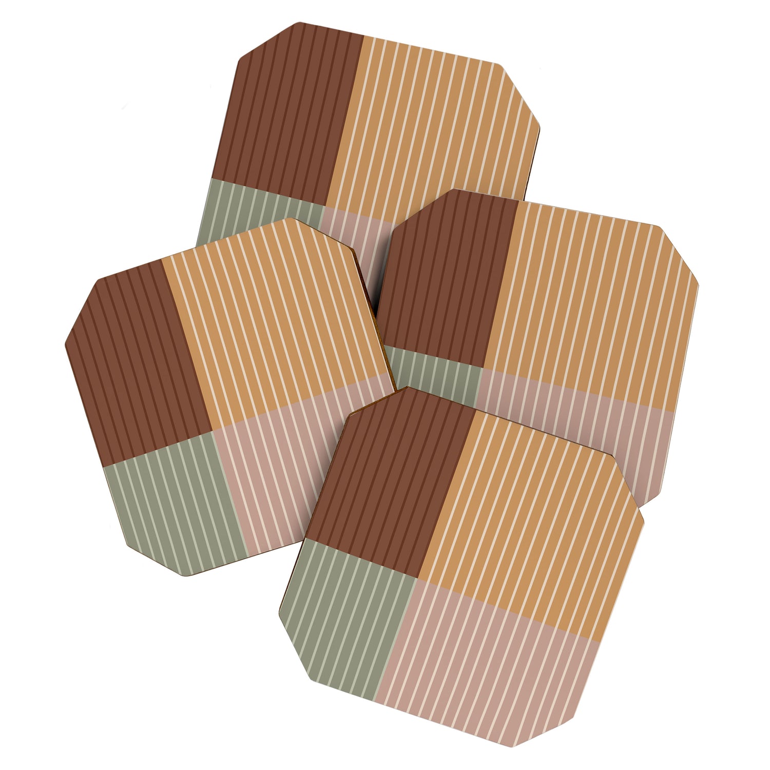 Color Block Line Abstract LII Boho Western Coaster Gallery Image 1