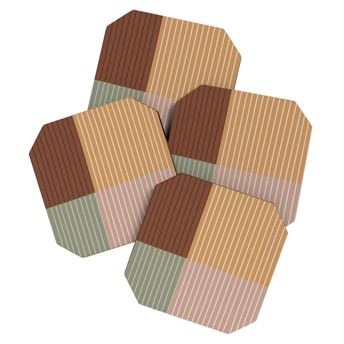 Color Block Line Abstract LII Boho Western Coaster Gallery Image 1