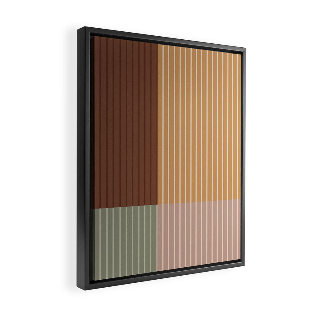 Color Block Line Abstract LII Boho Western Framed Canvas Print Gallery Image 2
