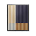 Color Block Line Abstract LIV Neutral Nautical Framed Canvas Print Gallery Image 8