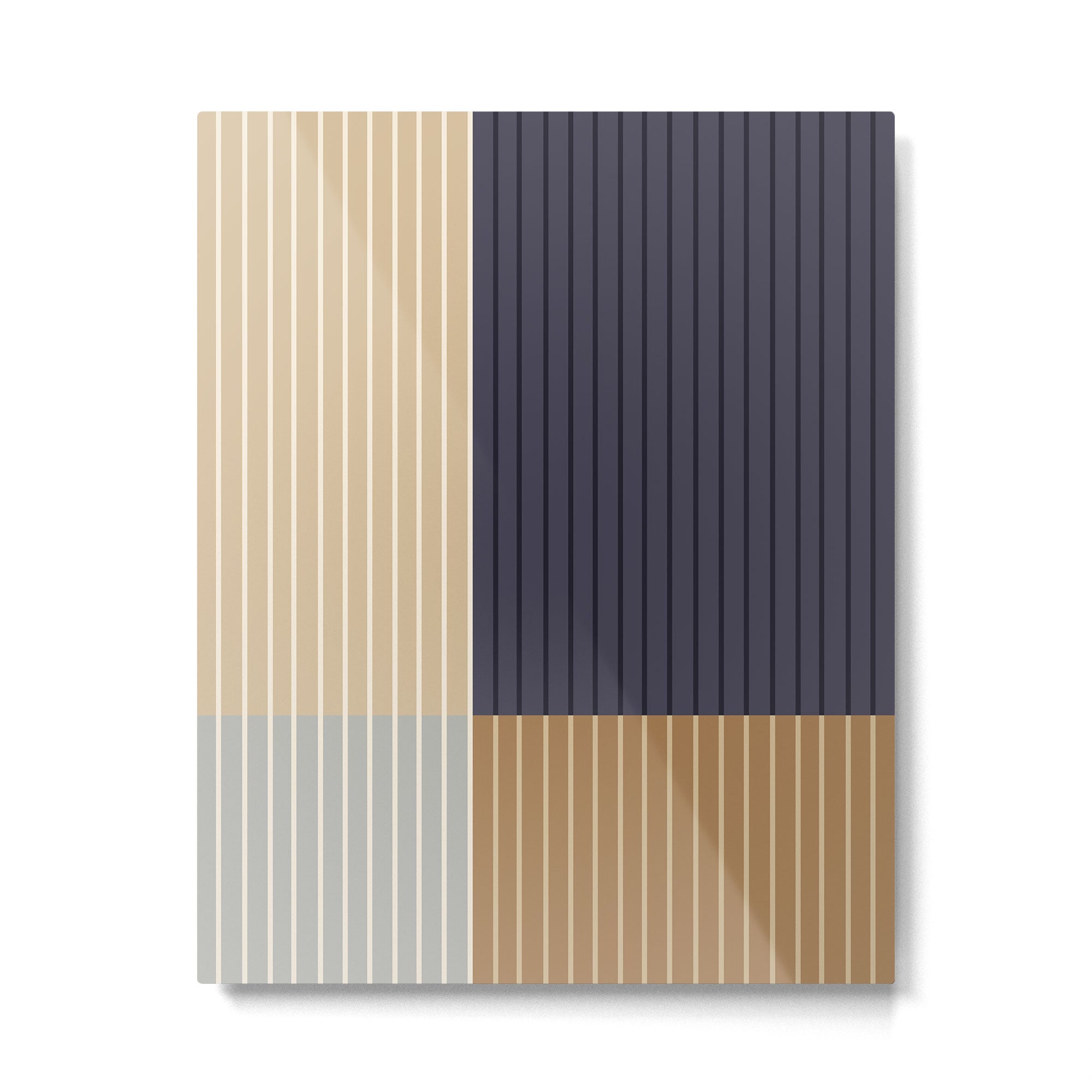 Color Block Line Abstract LIV Neutral Nautical Metal Print Gallery Image 6