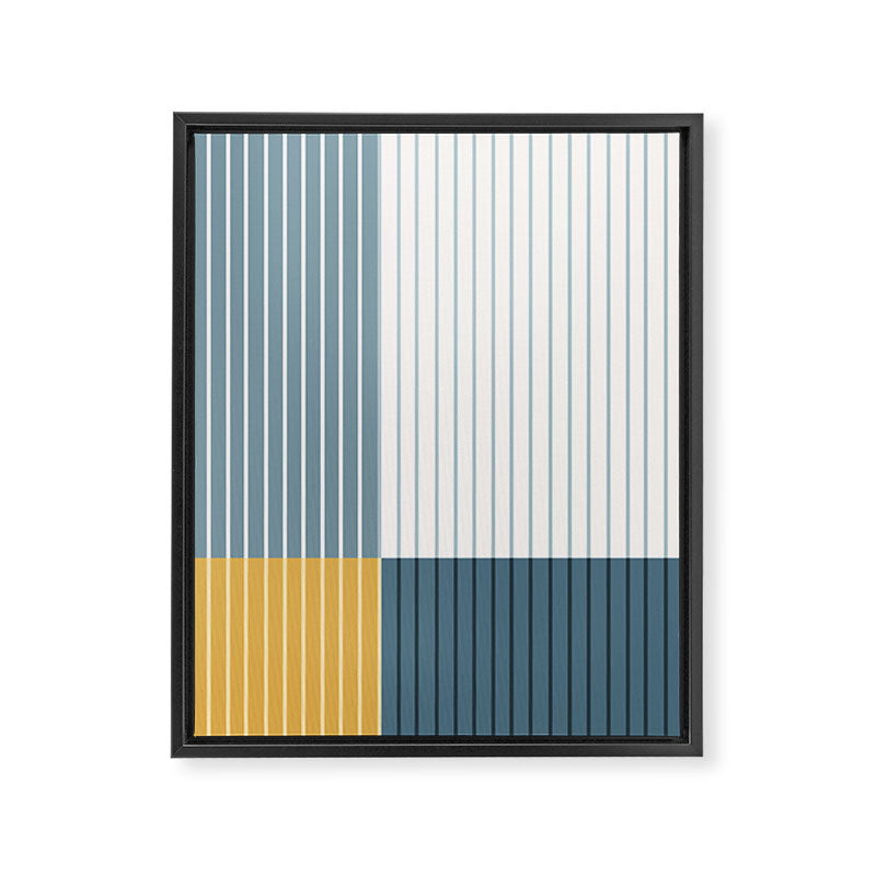 Color Block Line Abstract LXVIII Beachy Coastal Framed Canvas Print Gallery Image 8