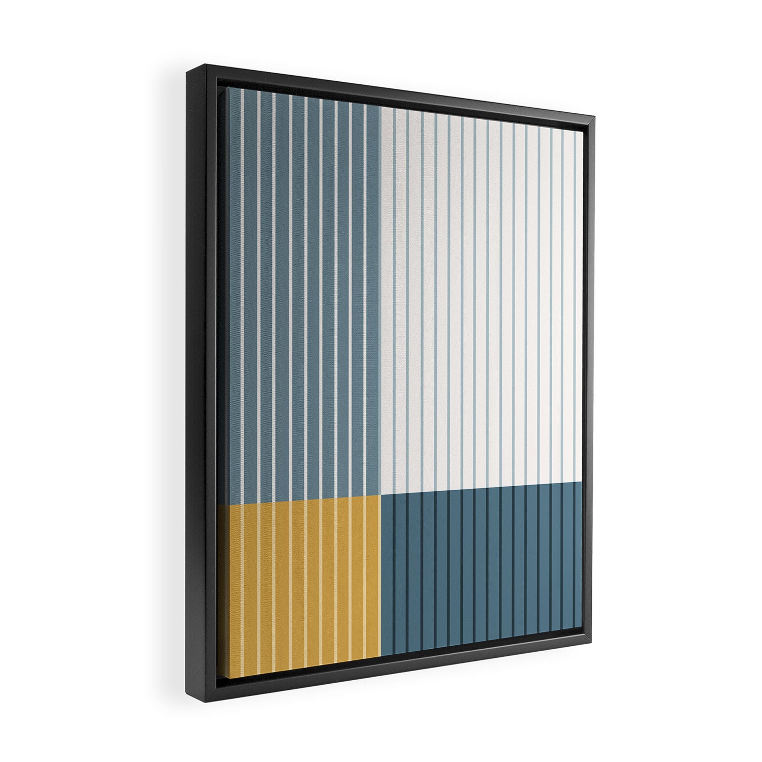 Color Block Line Abstract LXVIII Beachy Coastal Framed Canvas Print Gallery Image 2