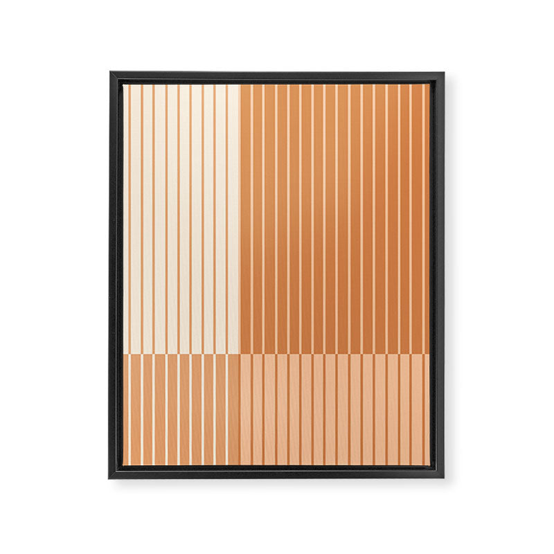 Color Block Line Abstract LXXIII Pantone Peach Fuzz Framed Canvas Print Gallery Image 6