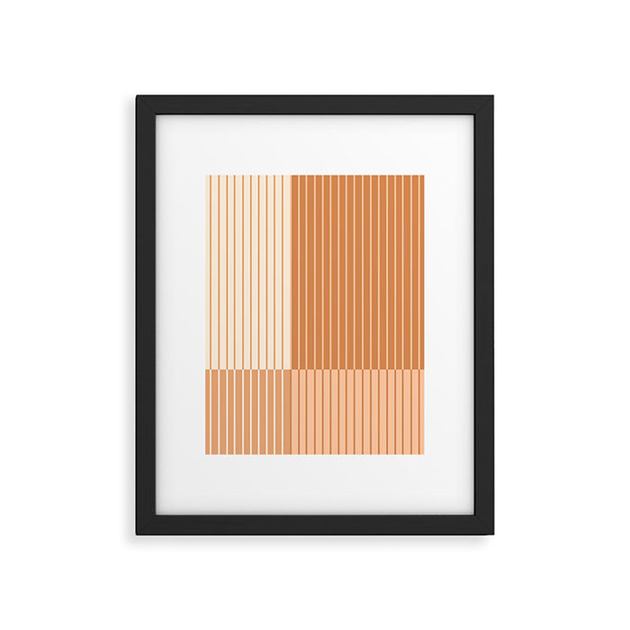 Color Block Line Abstract LXXIII Pantone Peach Fuzz Framed Art Print Gallery Image 1