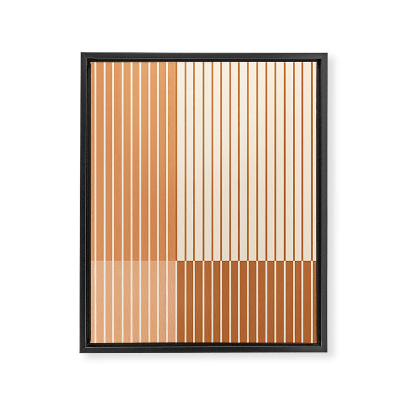 Color Block Line Abstract LXXIX Pantone Peach Fuzz Framed Canvas Print Gallery Image 6