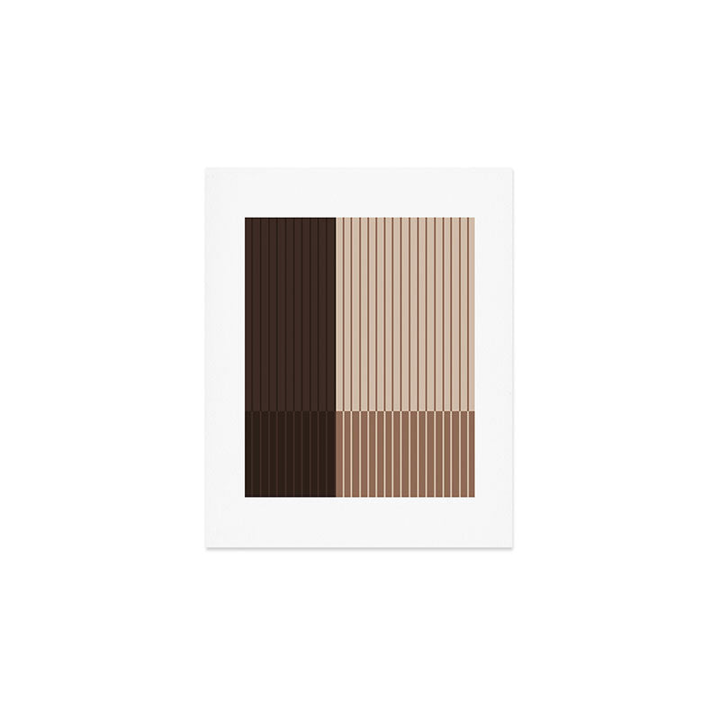 Color Block Line Abstract LXXXI Mocha Coffee Art Print Gallery Image 1