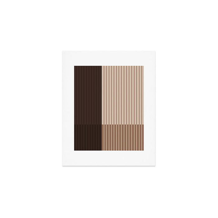 Color Block Line Abstract LXXXI Mocha Coffee Art Print Gallery Image 1