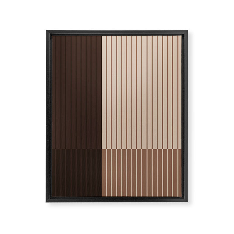 Color Block Line Abstract LXXXI Mocha Coffee Framed Canvas Print Gallery Image 8