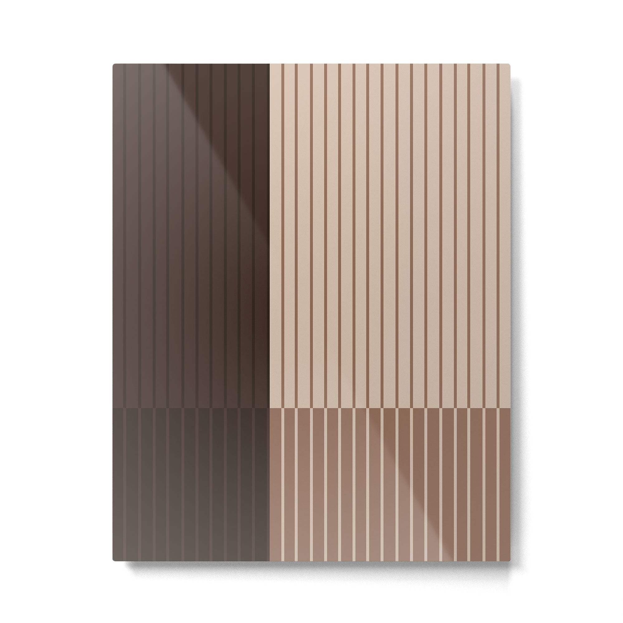 Color Block Line Abstract LXXXI Mocha Coffee Metal Print Gallery Image 6