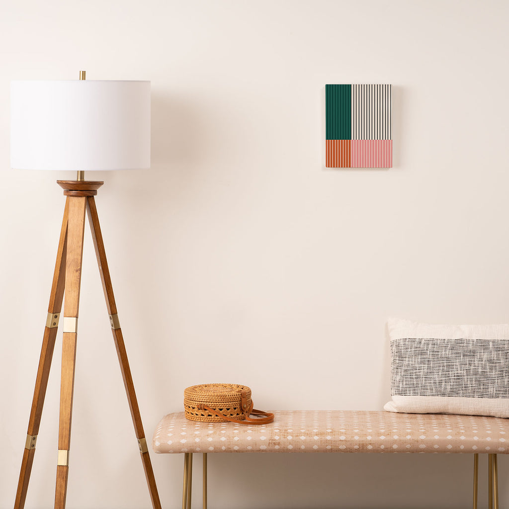 Color Block Line Abstract V Colorful Retro Canvas Print Gallery Image 2