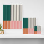 Color Block Line Abstract V Colorful Retro Canvas Print Gallery Image 3