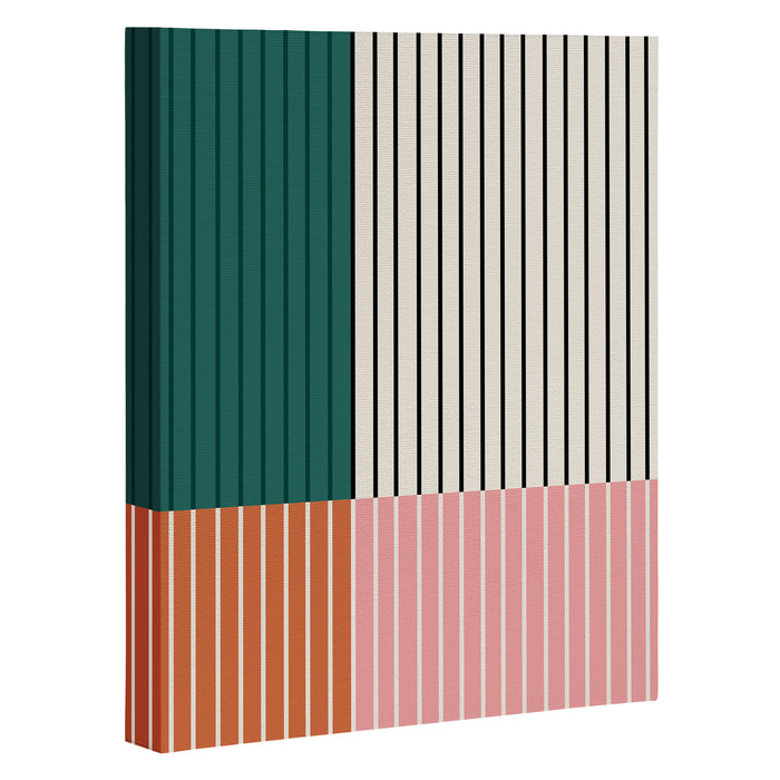 Color Block Line Abstract V Colorful Retro Canvas Print Gallery Image 1