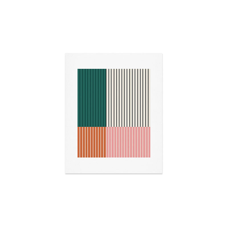 Color Block Line Abstract V Colorful Retro Art Print Gallery Image 1