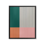 Color Block Line Abstract V Colorful Retro Framed Canvas Print Gallery Image 8