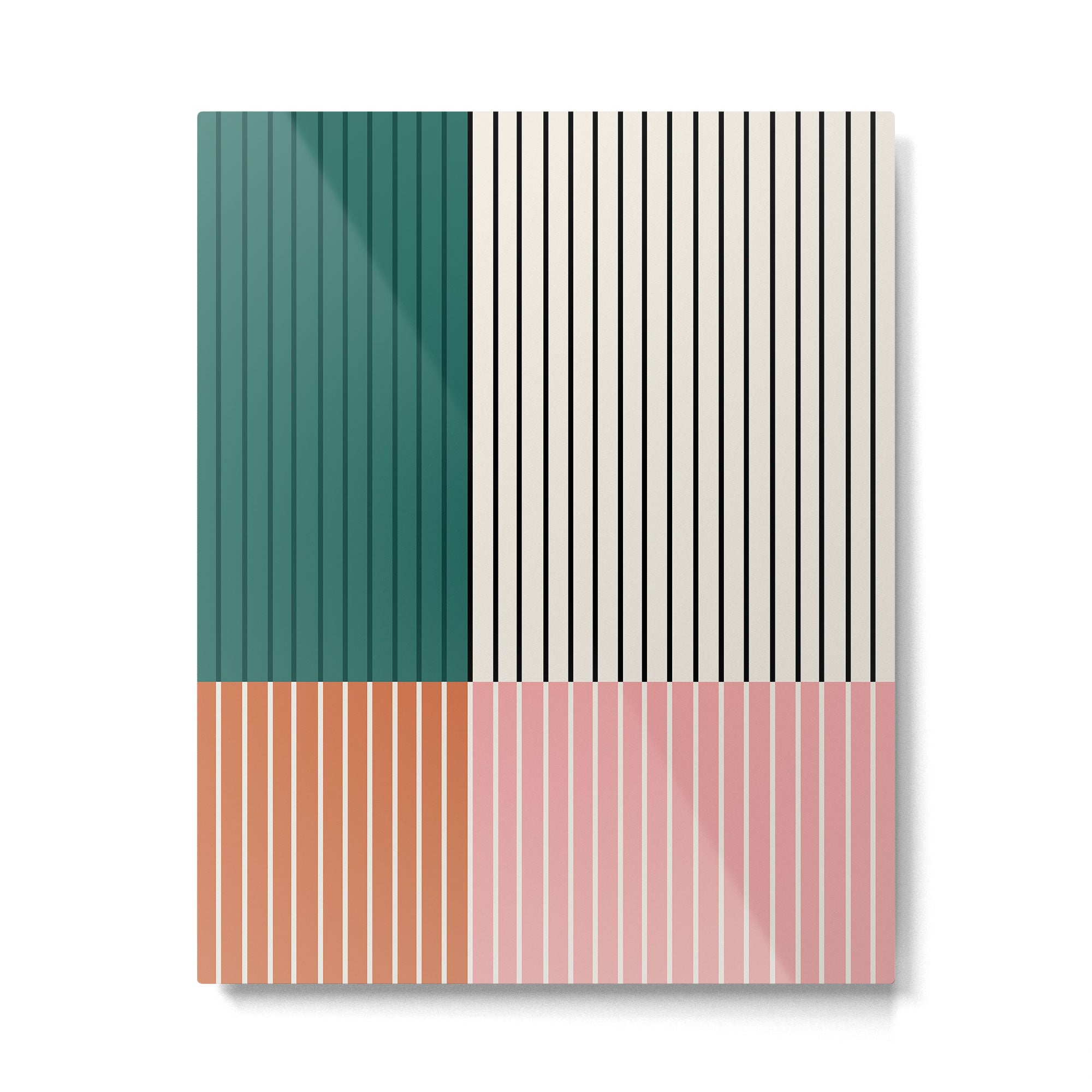 Color Block Line Abstract V Colorful Retro Metal Print Gallery Image 6