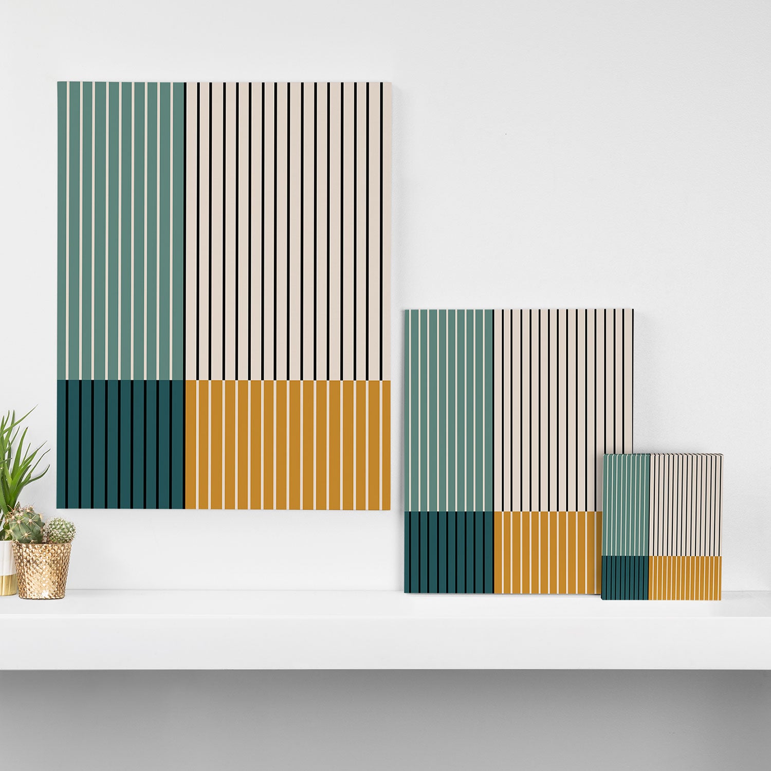 Color Block Line Abstract VIII Canvas Print Gallery Image 3
