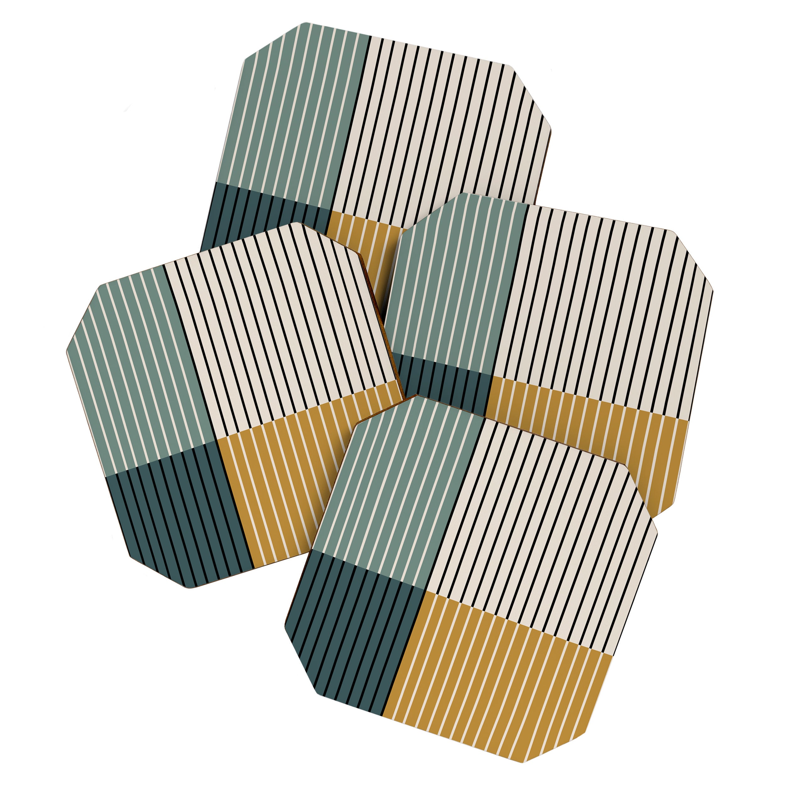 Color Block Line Abstract VIII Coaster Gallery Image 1