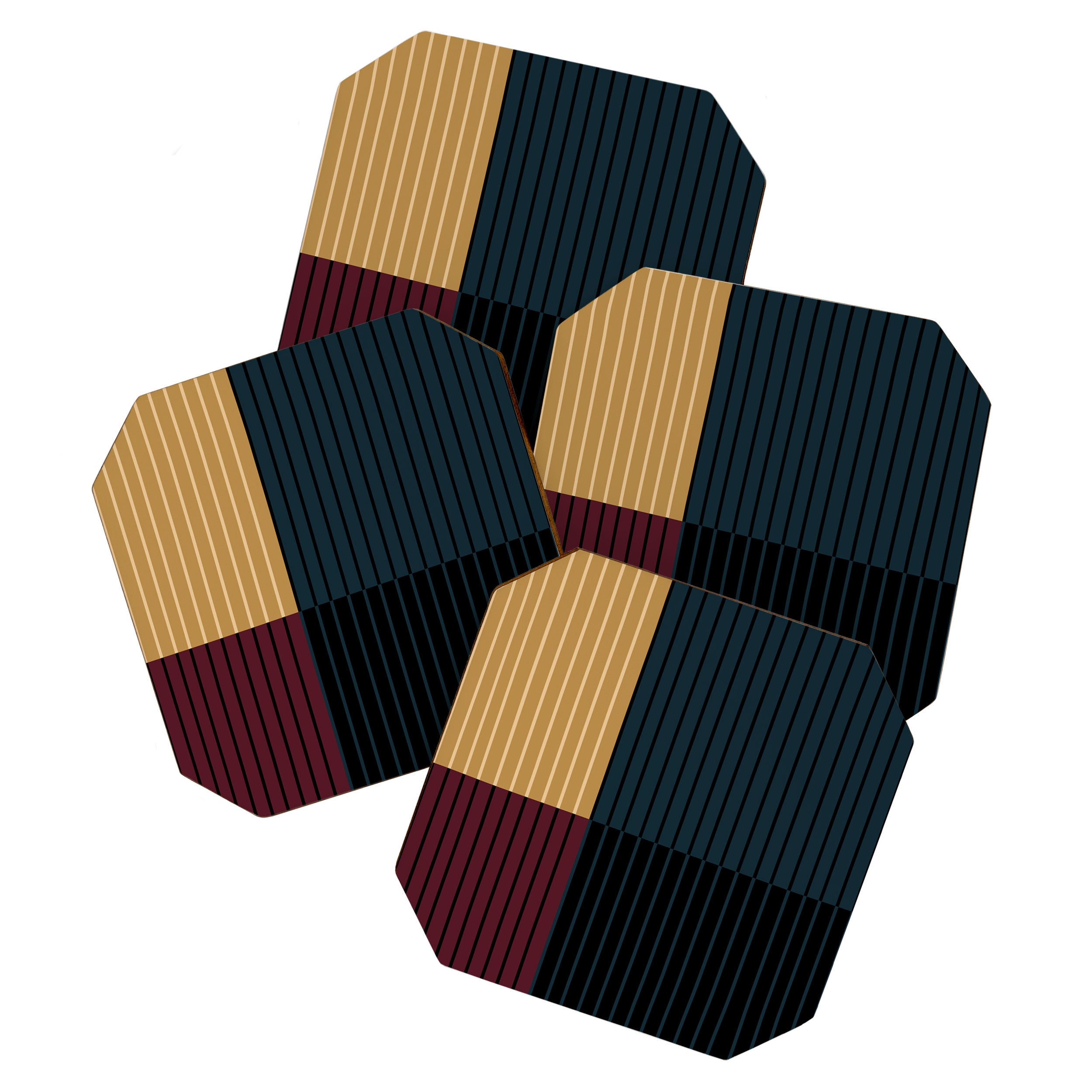 Color Block Line Abstract X Coaster Gallery Image 1