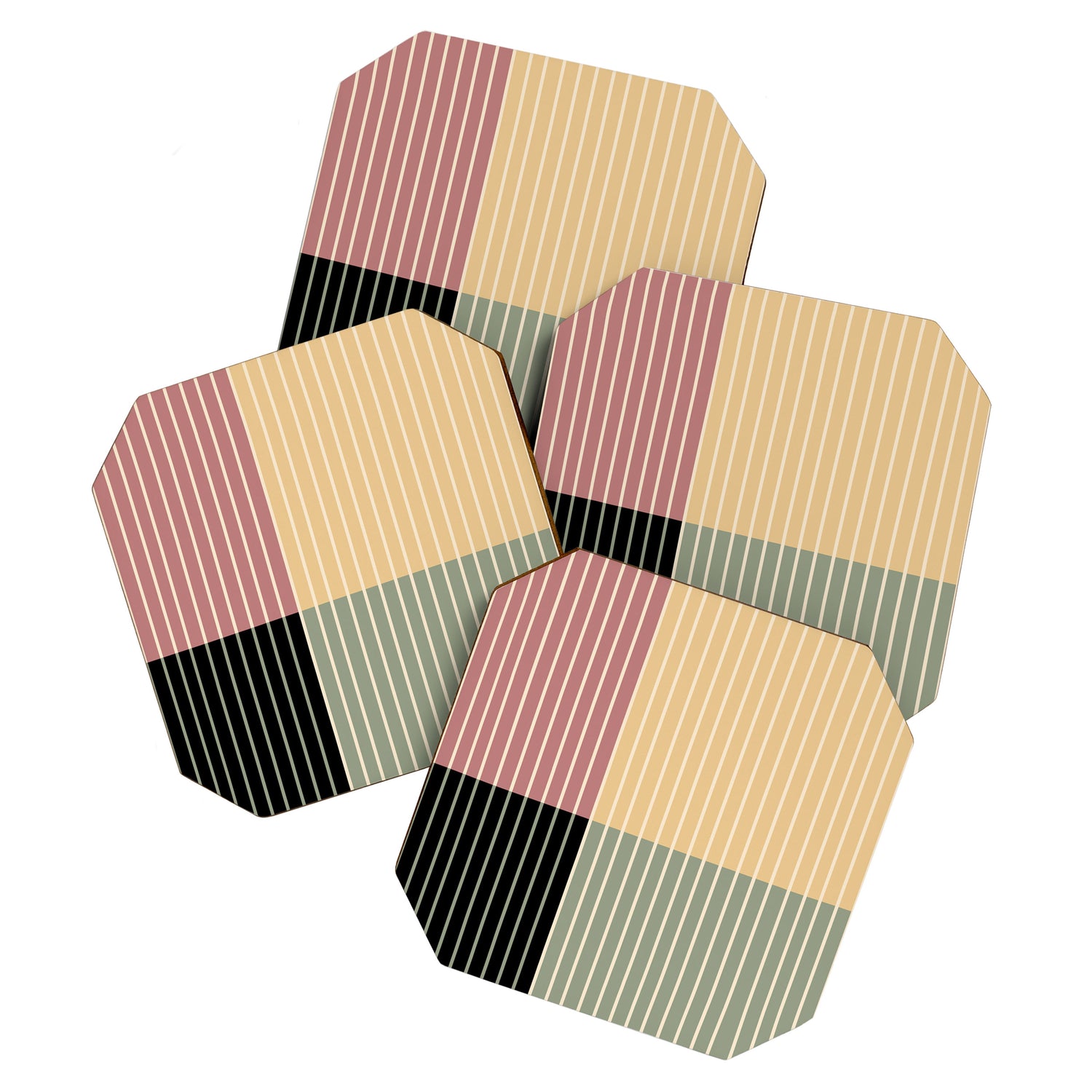 Color Block Line Abstract XII Coaster Gallery Image 1