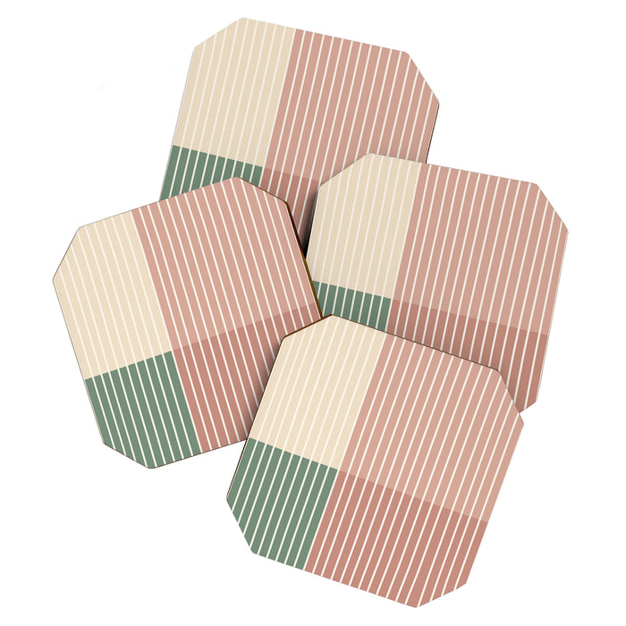Color Block Line Abstract XXIII Coaster Gallery Image 1