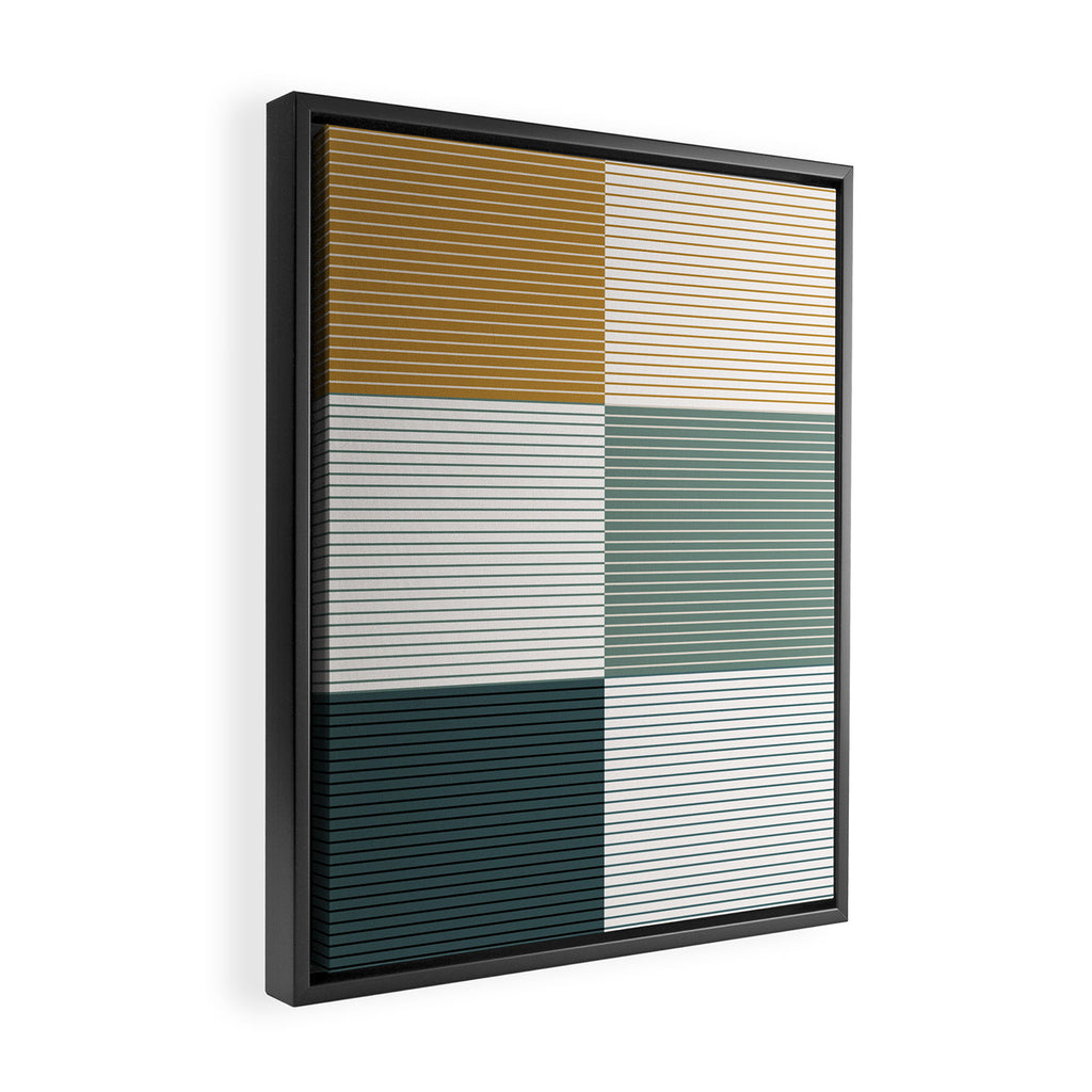 Color Block Line Pattern II Framed Canvas Print Gallery Image 2